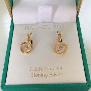 Gold Mini Hoops with Dangly Flowers